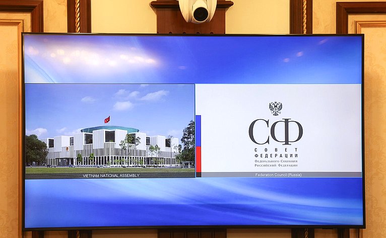 Первый заместитель Председателя Совета Федерации Андрей Яцкин и заместитель Председателя Национального собрания Социалистической Республики Вьетнам Нгуен Кхак Динь провели совместное заседание групп по межпарламентскому сотрудничеству в онлайн-формате