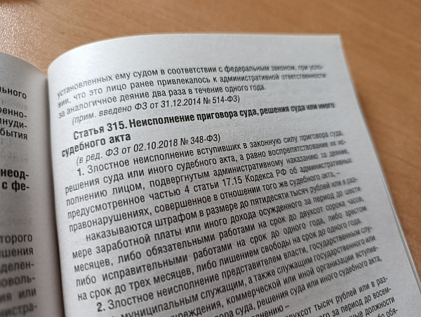 В Иркутской области игнорирование долга обернулось уголовной ответственностью
