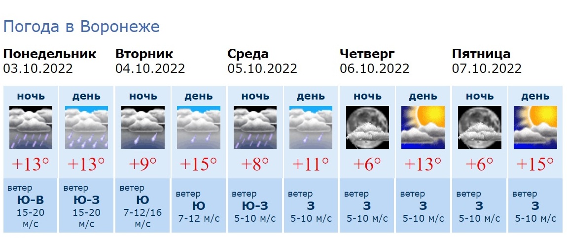 Погода воронеж цгмс