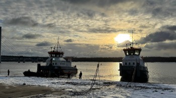 В Череповце спустили на воду буксир-толкач «Филипп Ирапский»
