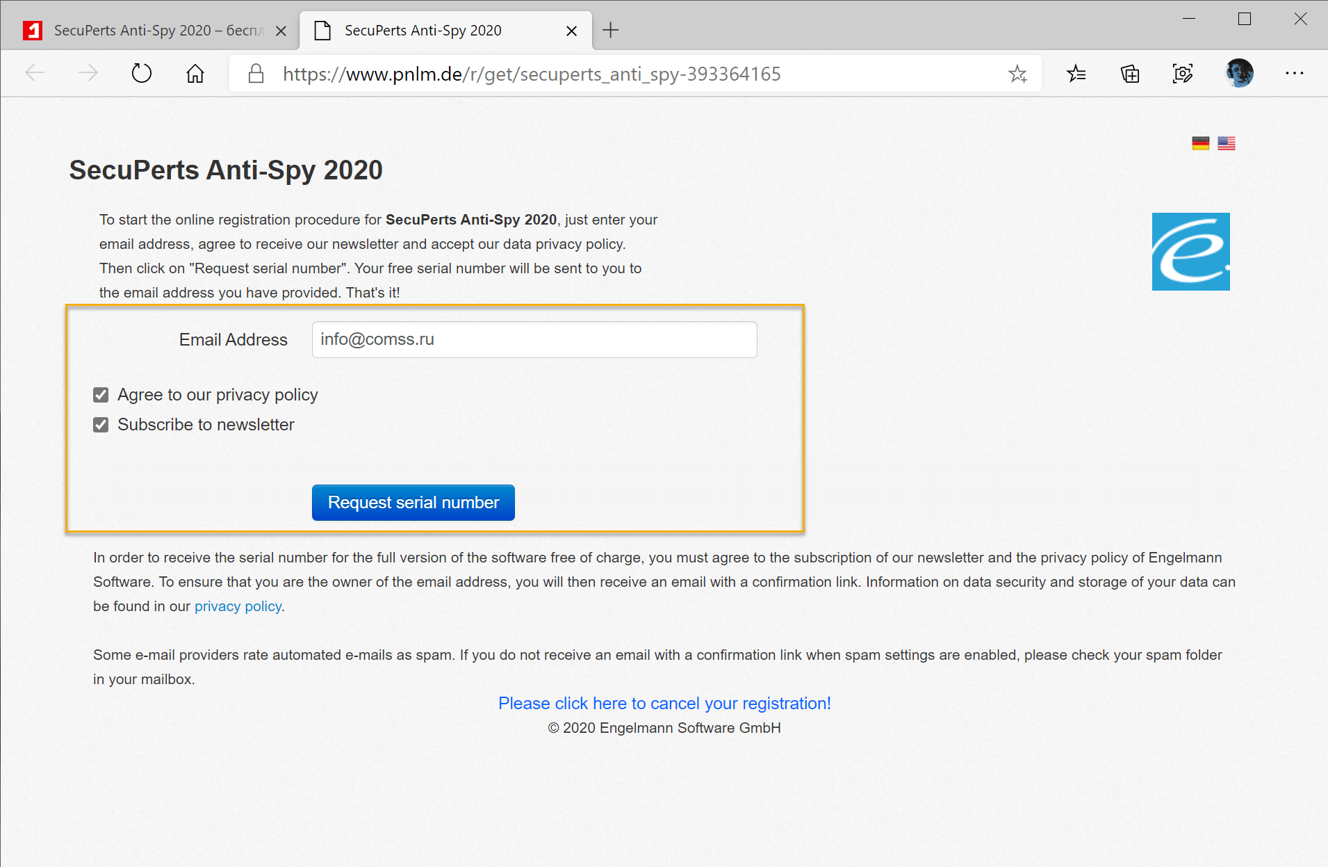 Бесплатная лицензия SecuPerts Anti-Spy для Windows 10