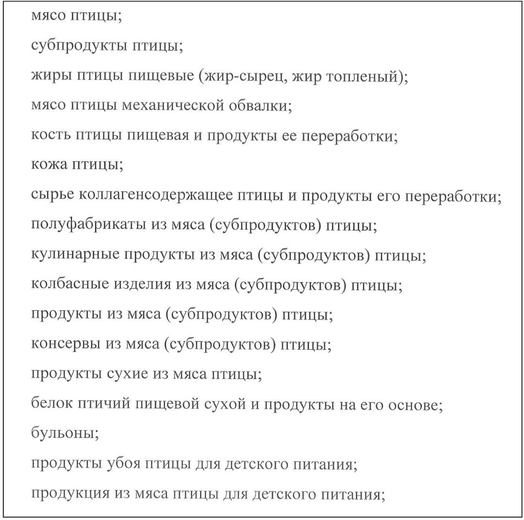 Декларирование продукции из мяса птицы: курицы, индейки, страуса