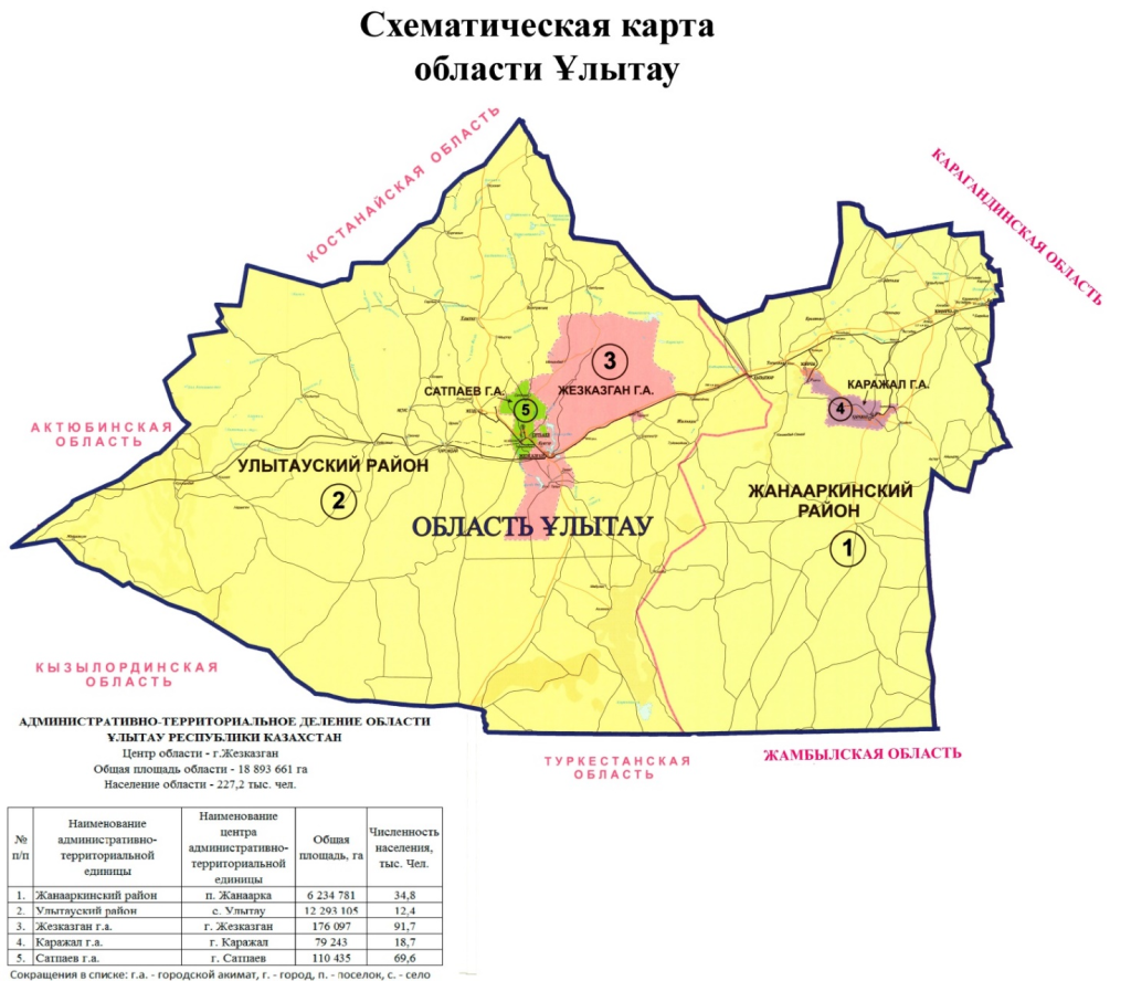 Карта абайского района карагандинской области