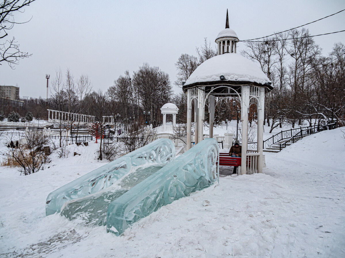 парк северный хабаровск зимой