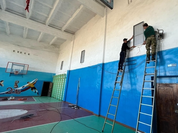 В Андроповском округе отремонтировали очередной школьный спортзал