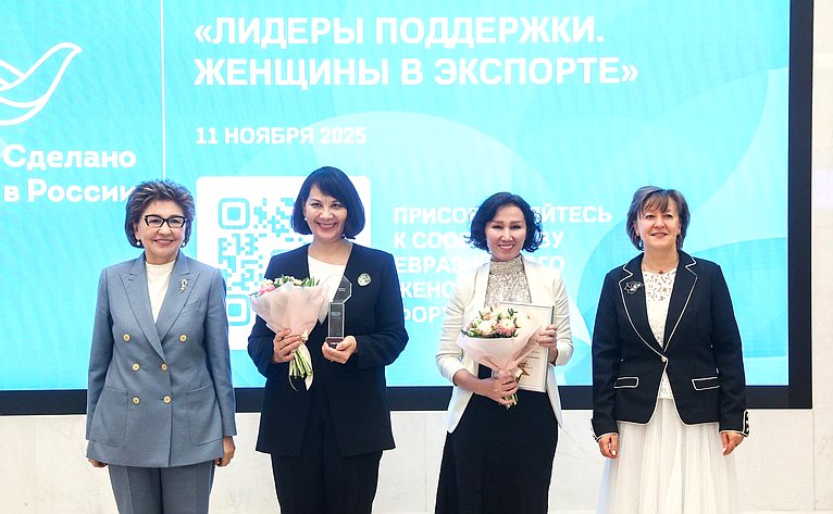 Торжественная церемония награждения победителей Всероссийского конкурса центров поддержки экспорта «Лидеры поддержки. Женщины в экспорте»