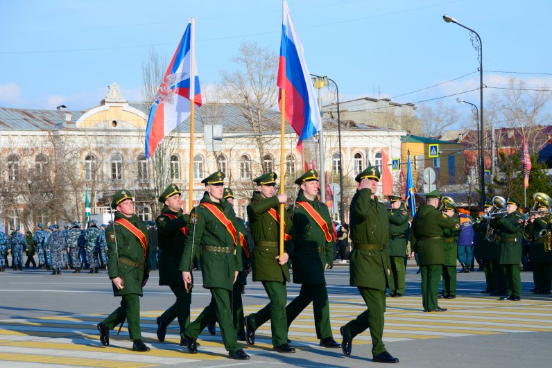 Первая репетиция парада 9 мая в Иркутске.