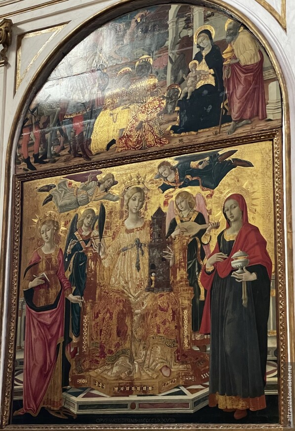 Святые Варвара (в центре), Екатерина Александрийская (слева) и Мария Магдалина. Маттео ди Джованни. 1479.