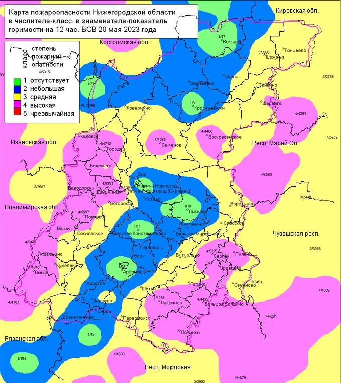 Карта пожароопасности нижегородской области