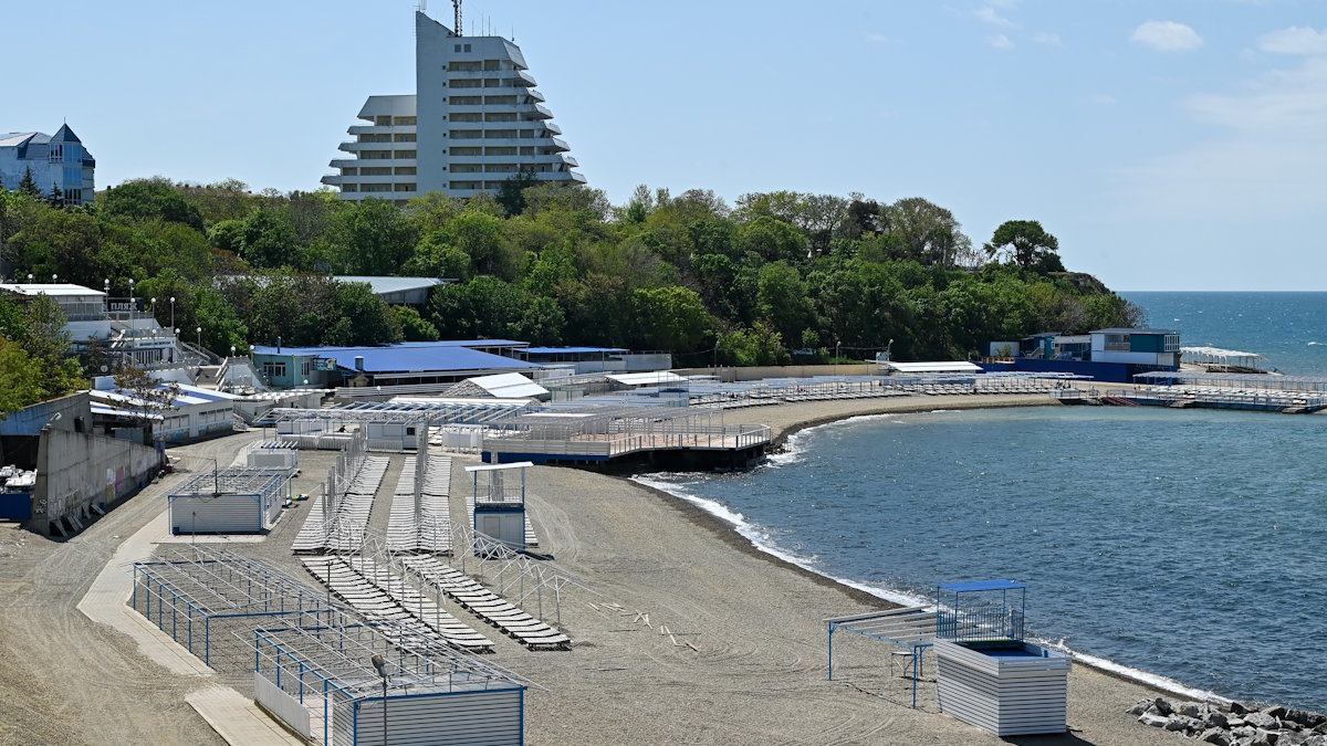 Вид на городской пляж Анапы