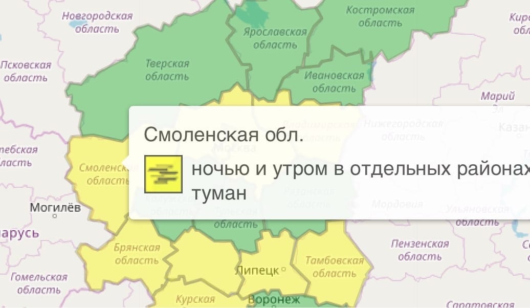 Гидрометцентр смоленская область. Смоленская область уровень опасности. Центральный регион России. Желтый уровень погодной опасности. Туман жёлтый уровень опасности.