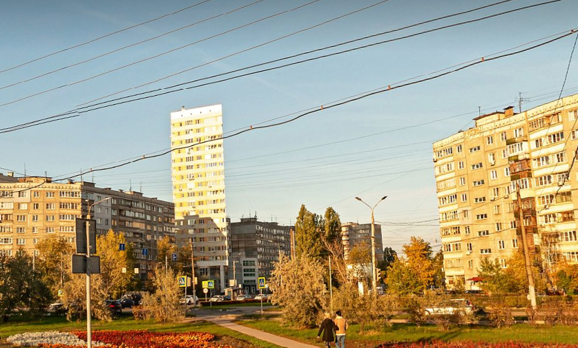 Панорама: Плоский дом, достопримечательность, ул. Пресненский Вал, 36, Москва - 