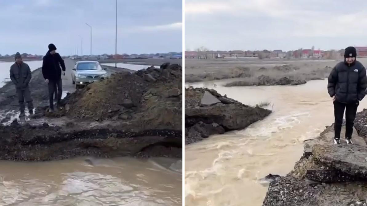 Уходят под воду дороги, взлётные полосы и жилые дома из-за паводков в Казахстане