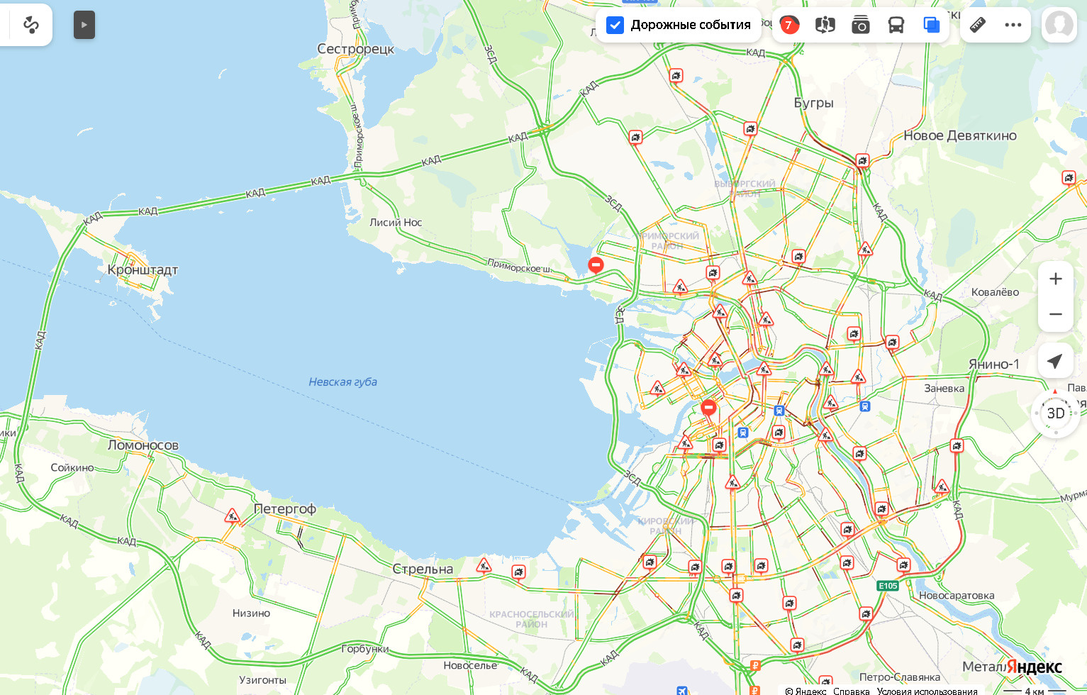 Карта кад санкт петербурга с развязками