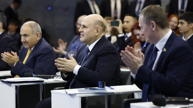 Михаил Мишустин и главы делегаций – участников заседания Евразийского межправсовета приняли участие в Международной конференции по сотрудничеству в области науки и технологий