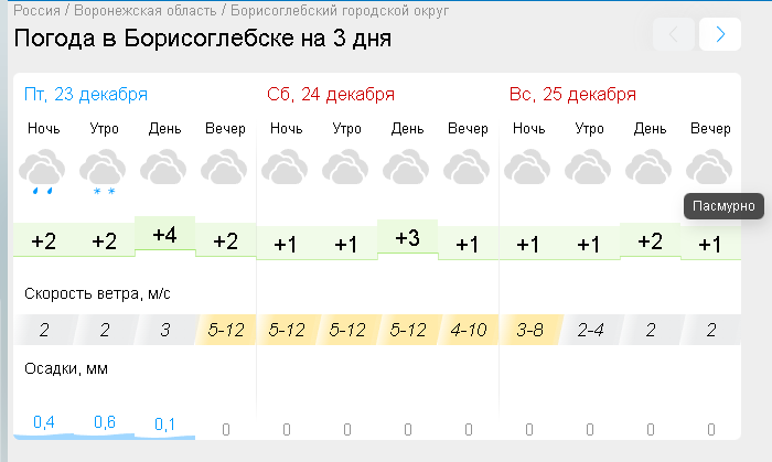 Прогноз погоды в борисоглебске на 10 дней