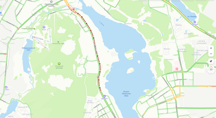 Карта екатеринбурга с пробками на дорогах