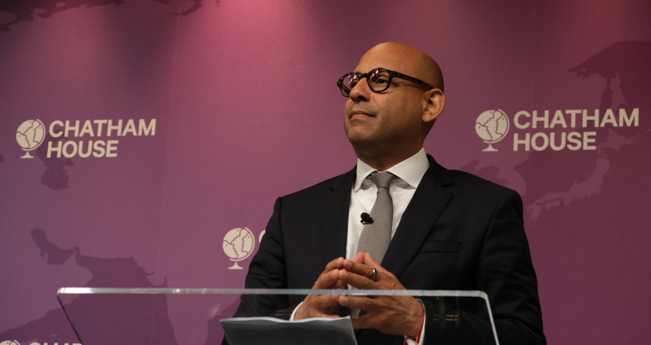 Simon Stiell delivers a keynote address at Chatham House