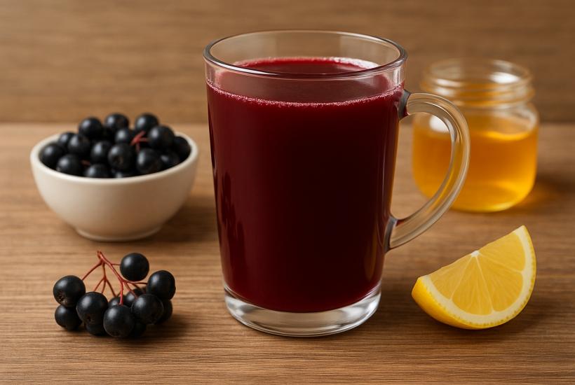 Морс с медом и черноплодной рябиной