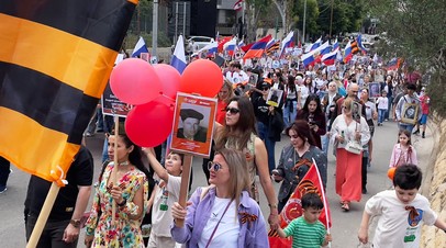 Участники акции «Бессмертный полк» в Бейруте