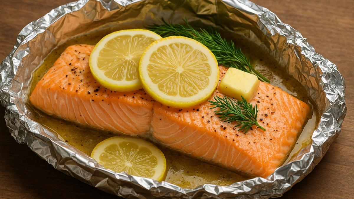 Лосось, запечённый с лимоном