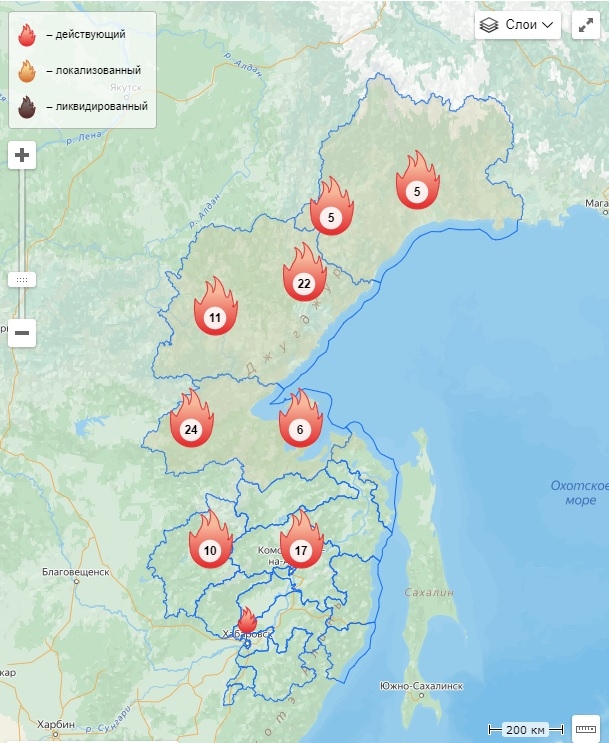 Новости карта пожаров