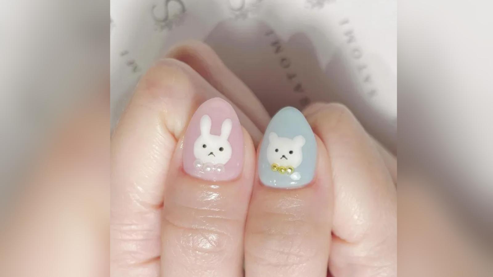 дизайн ногтей на год кролика фото маникюр