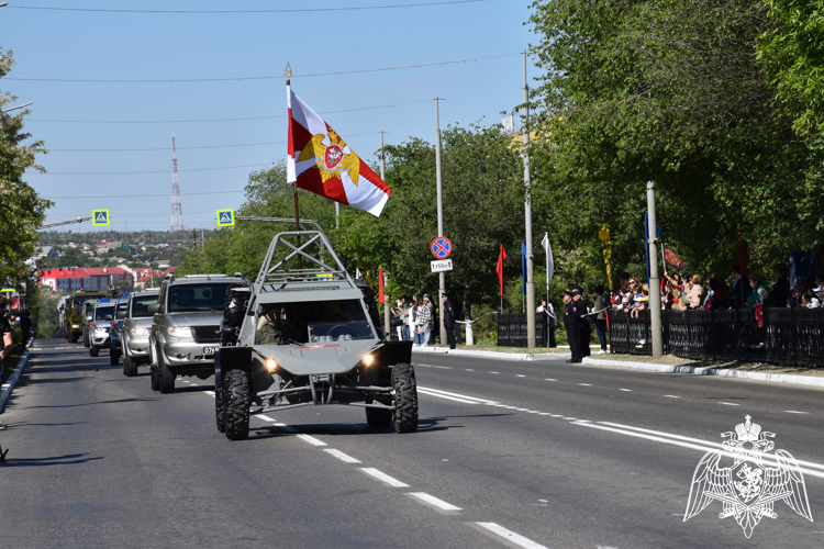 В торжественных мероприятиях в честь празднования 79-летия Великой Победы приняли участие росгвардейцы в Калмыкии