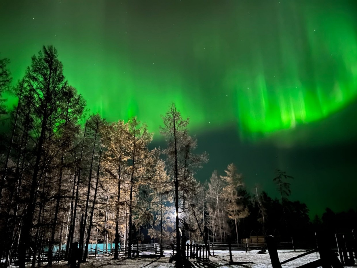 Северное сияние в якутии фото