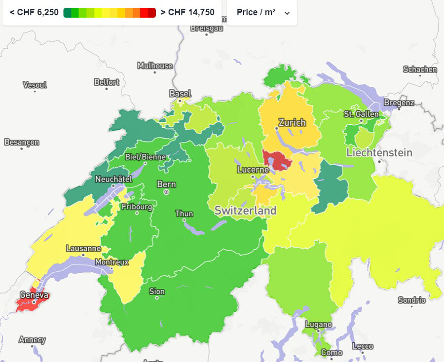 Рынок недвижимости Швейцарии. Инвестиционные настроения и цены