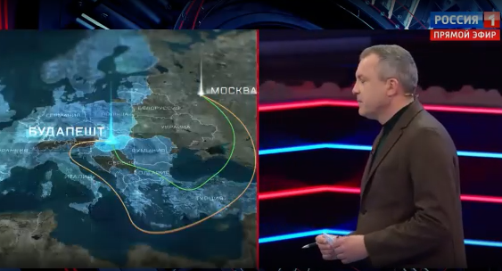 Возможный маршрут Путина в Будапешт показали на ТВ
