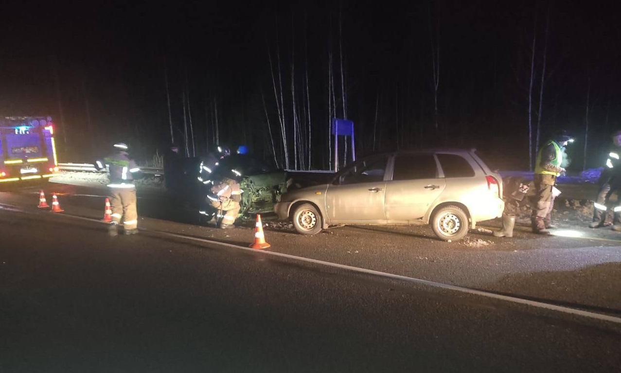 Два человека пострадали при лобовом столкновении автомобилей в Волжском районе 