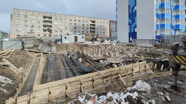 На фото: ход строительства объекта в Архангельске
