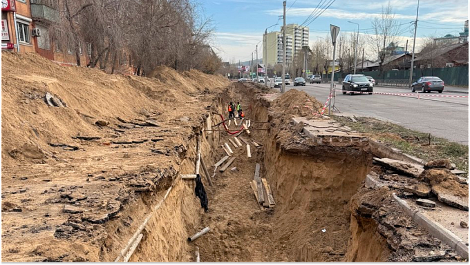 Ливнёвку прокладывают на оживлённой магистрали Улан-Удэ