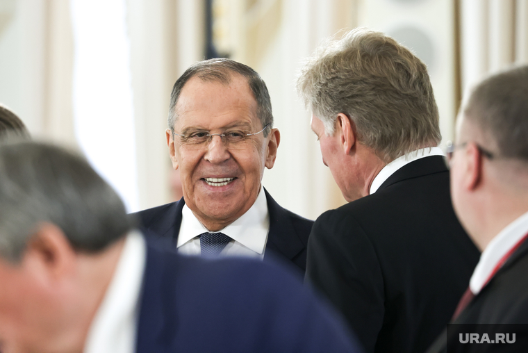 Дмитрий Песков и Сергей Лавров. Санкт-Петербург