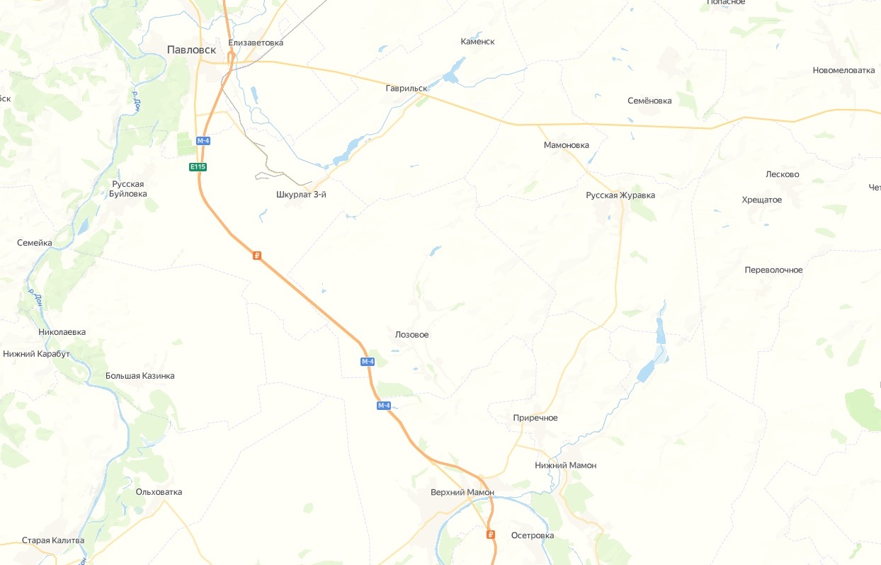 петропавловка воронежская область лиски расстояние