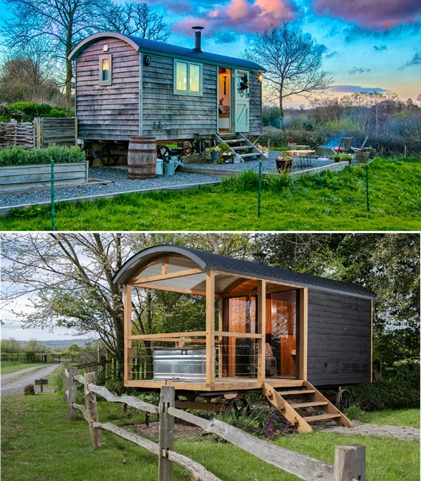 Колоритные «Пастушьи хижины» стали уединенными номерами Blackdown Shepherds Hut.