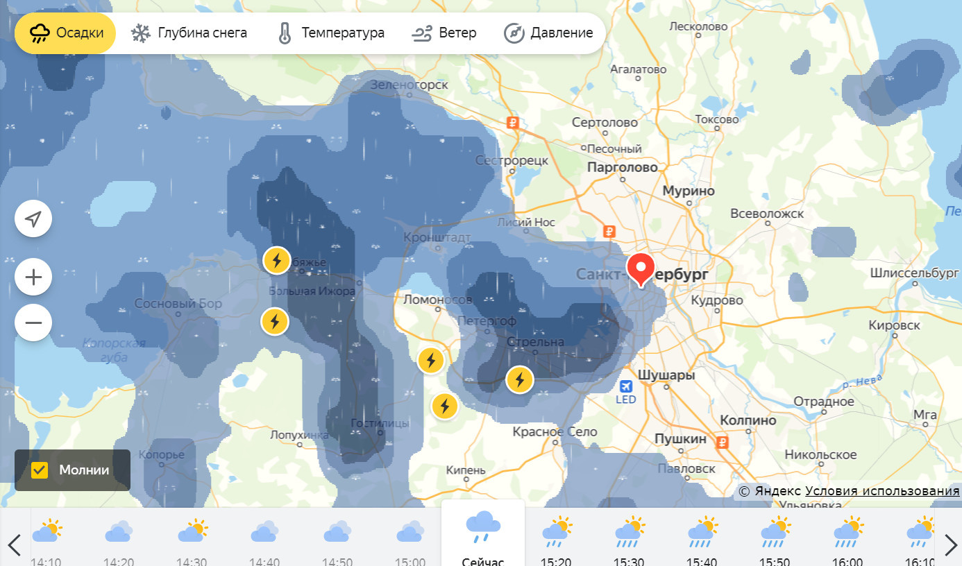 Карта осадков старый городок