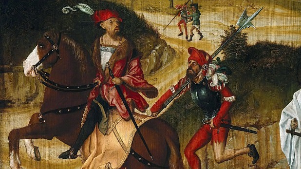 Нюрнбергский мастер. Наемники, убегающие от смерти (фрагмент). Около 1510