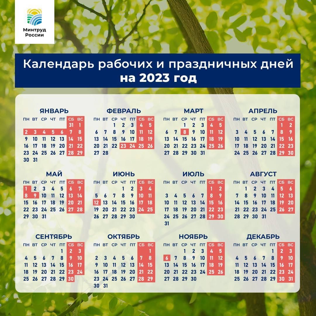 Выходные в России-2023: полный календарь со всеми праздниками