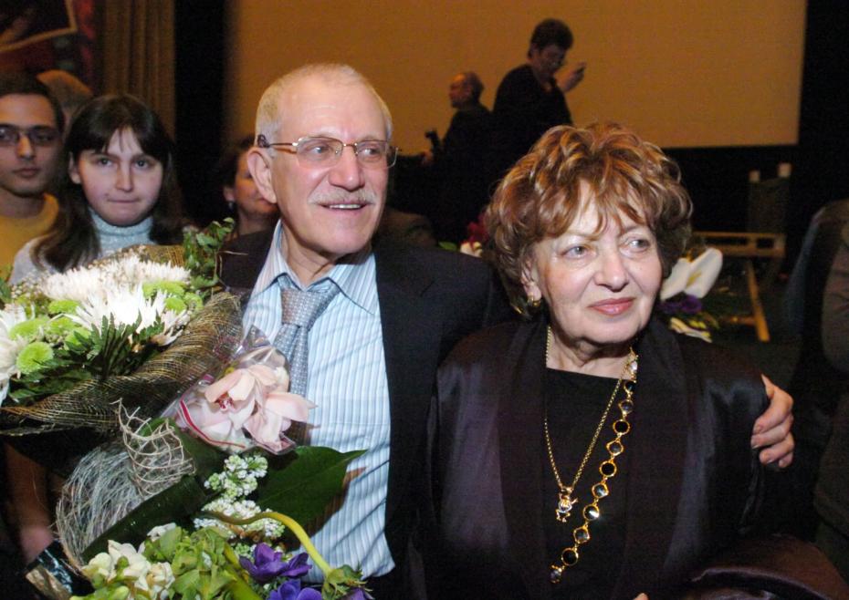Александр Митта с супругой Лилией на юбилейном вечере «Кино между адом и раем» в Доме кино, 2008 год
