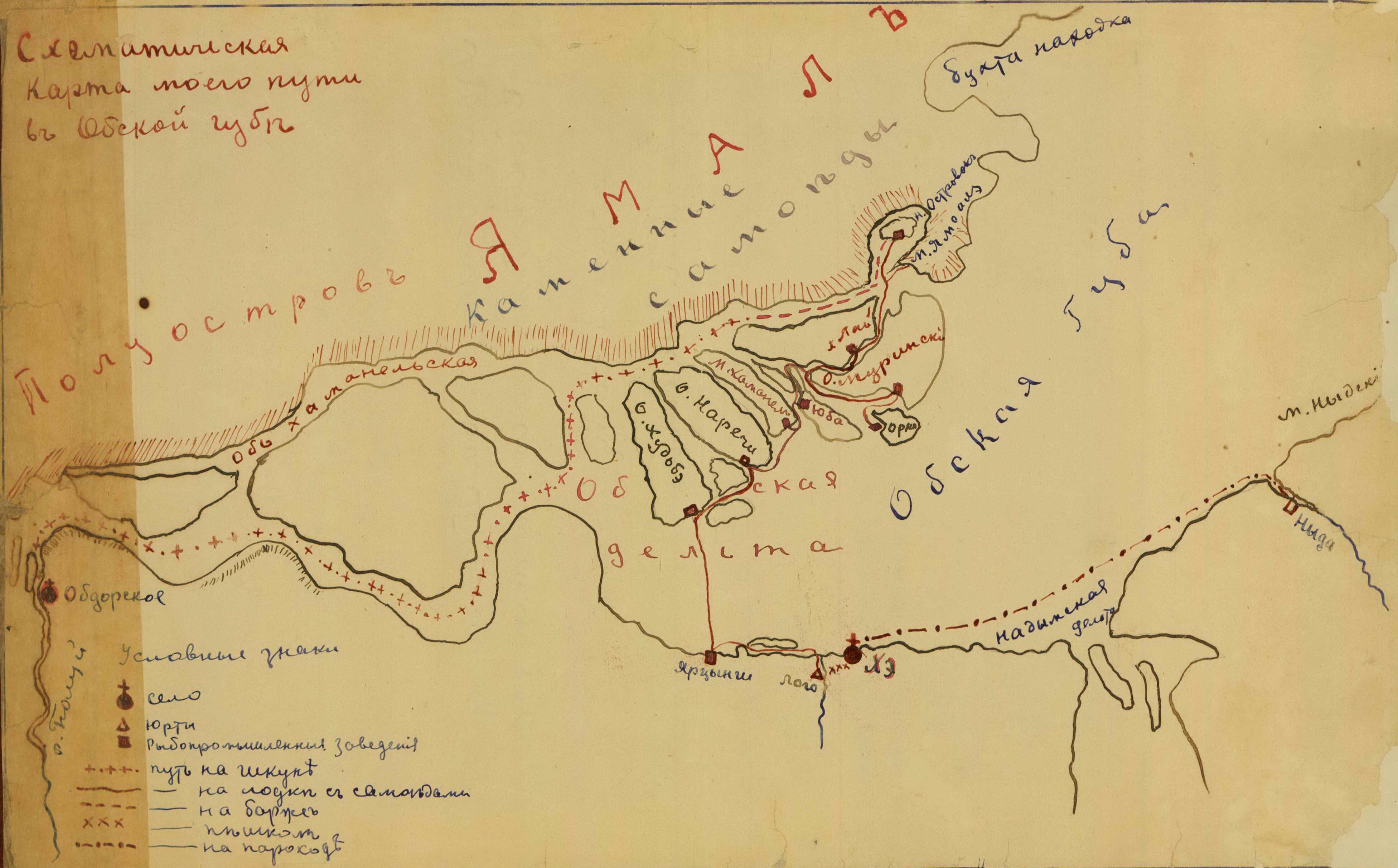 Из отчёта о поездке в Обдорский край и Обскую губу в июне и июле 1912 г. И.Н. Шухова. Источник: ГИАОО. Ф. 86. Оп. 1. Д. 157. Л. 19 об.