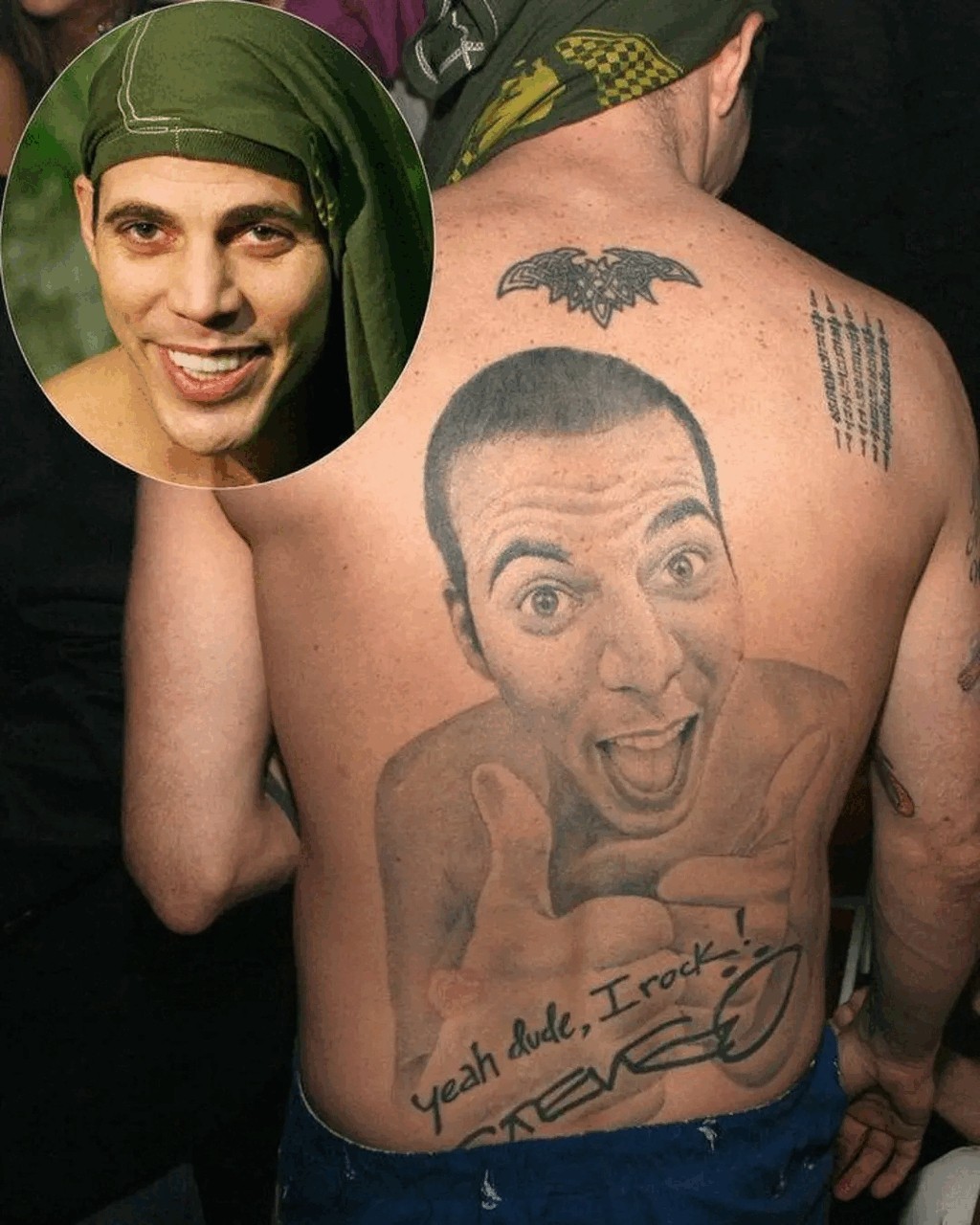 Стив О из шоу Чудаки и его татуировка на спине