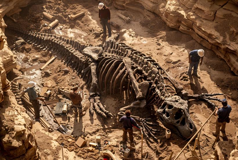 Раскопки динозавра