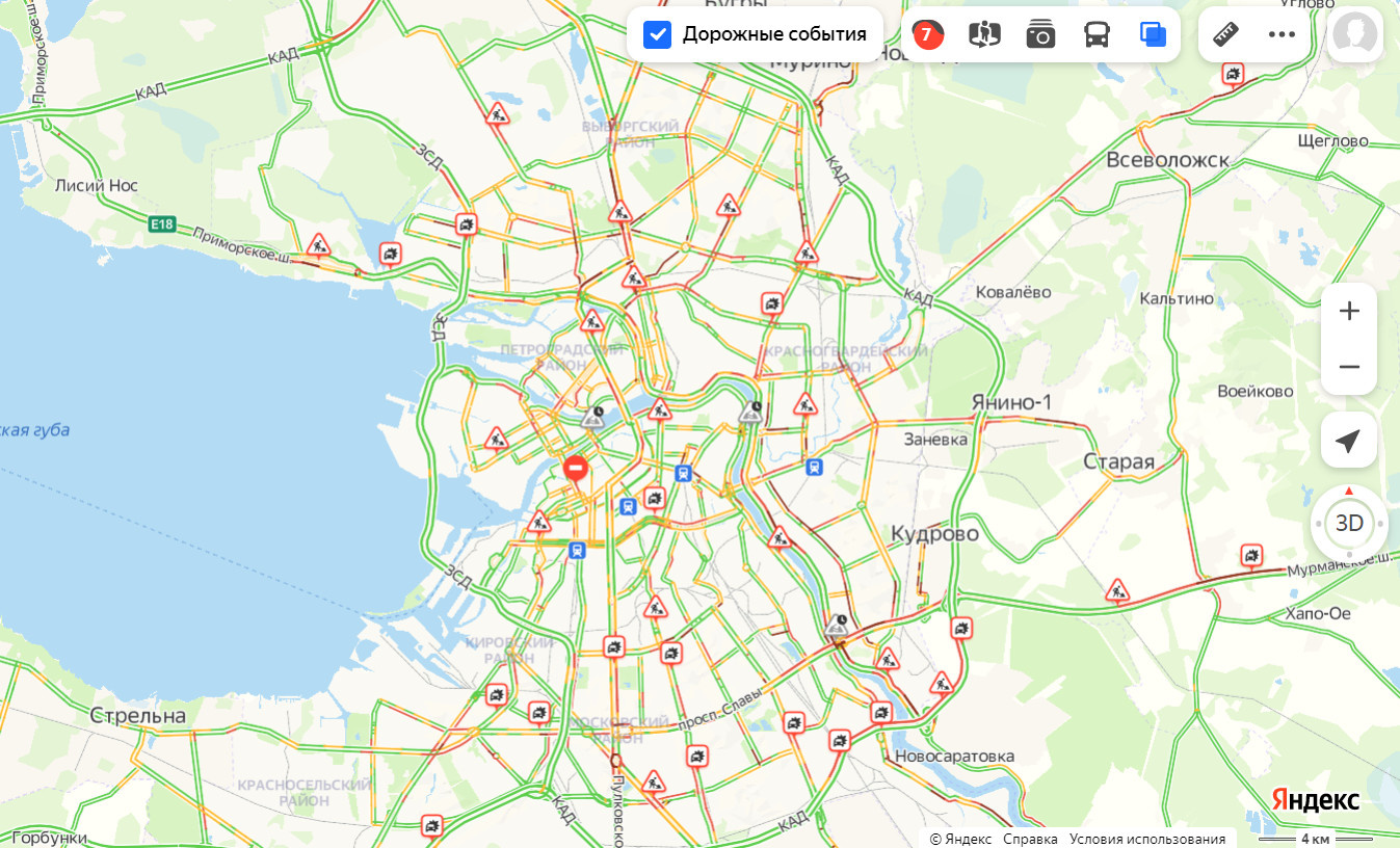 санкт петербург пробки