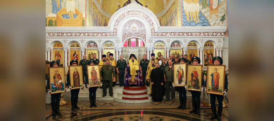 В День крещения Руси в главный храм Росгвардии доставили иконы небесных покровителей отрядов спецназа ведомства