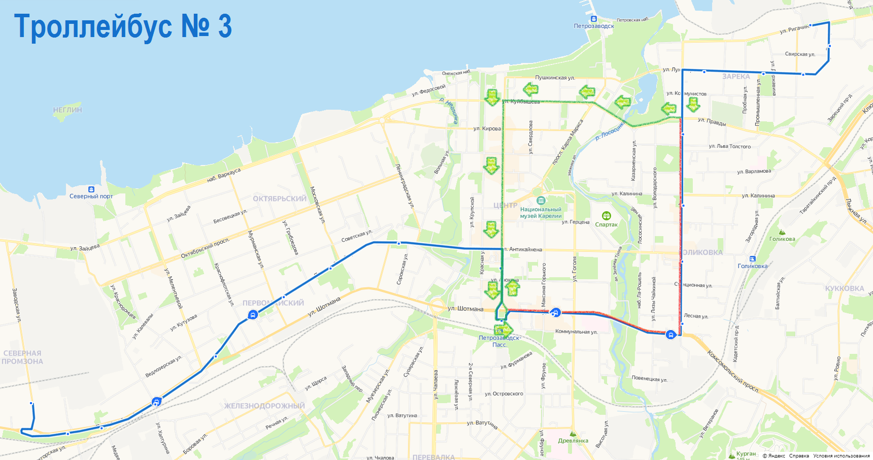 троллейбус 8 на карте