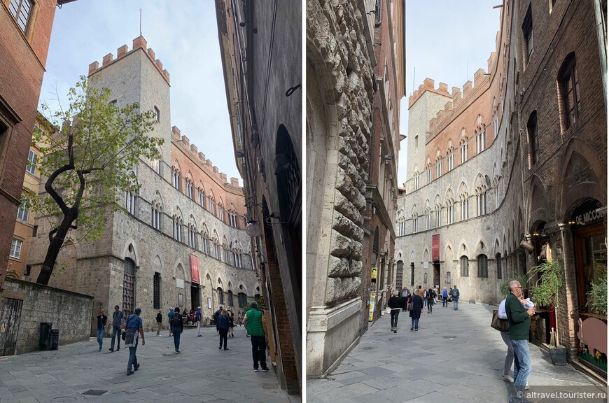 Дворец Киджи (Palazzo Chigi-Sarachini) на одной из старейших улиц Сиены Via di Citta.