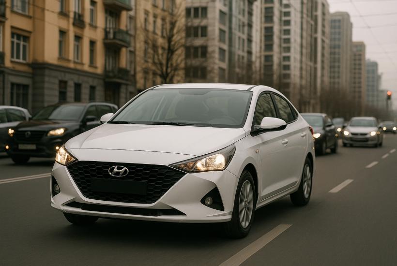 Белый Hyundai Solaris