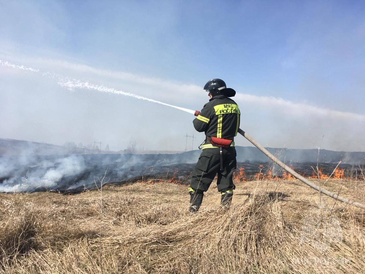 За сутки в Липецкой области в 41 пожаре сгорело почти 3 га травы и мусора